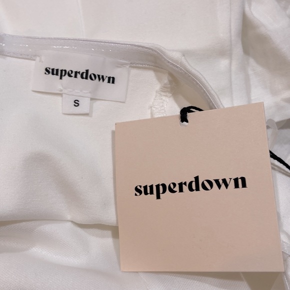 Superdown Gianna Sweetheart Bodysuit in White Size S - Picture 5 of 5